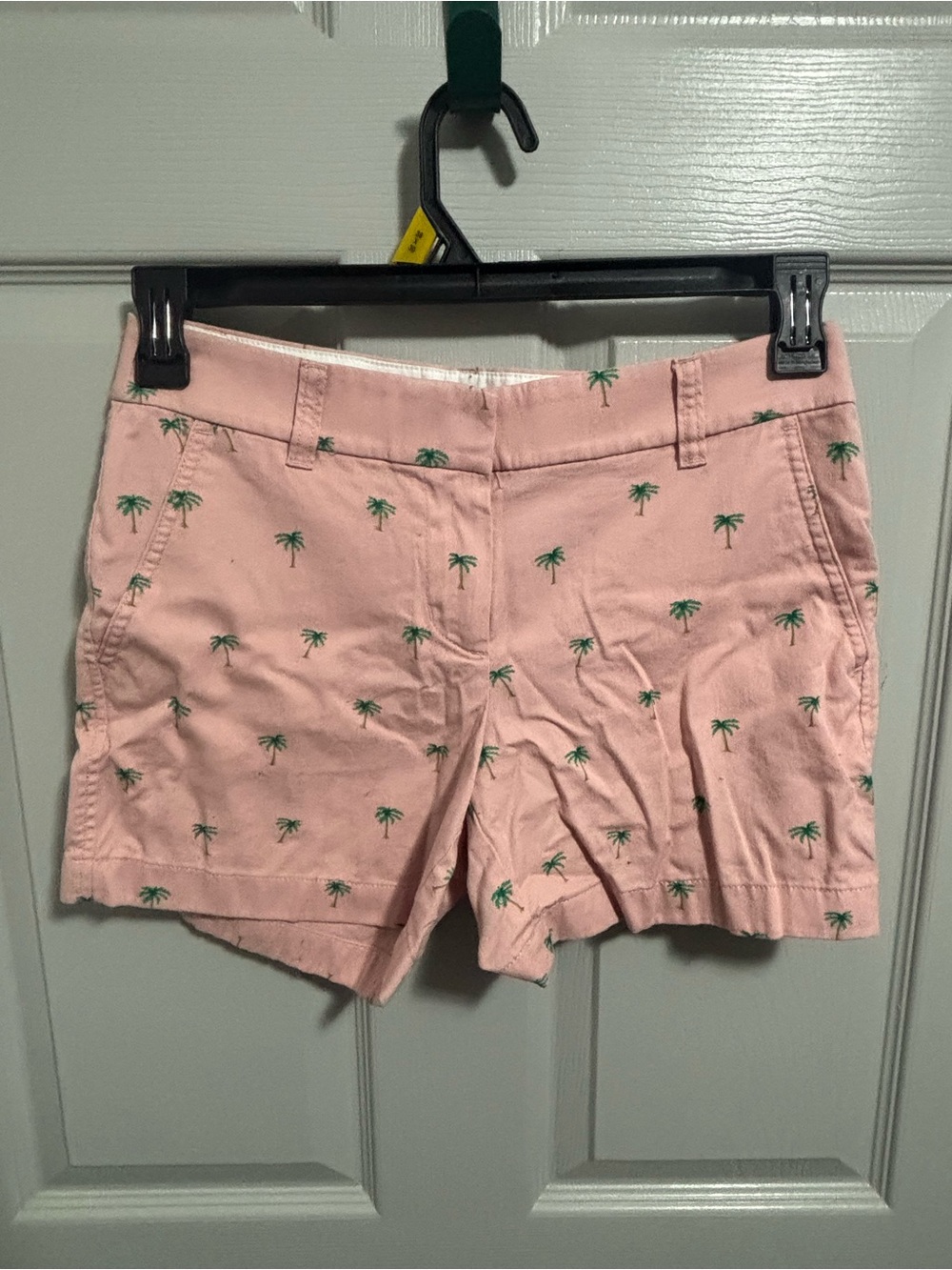 J. Crew Pink Palm-Print Cotton Bermuda Shorts